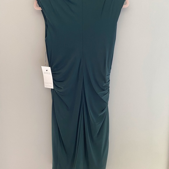NWT Laundry by Shelli Segal green ruched dress - Picture 4 of 8